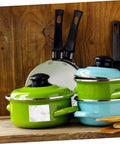 Leak Stop Tape For Water And Roof Leaks High Temperature Resistant Sealant Tape applied on green and blue ceramic pots.