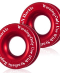 Two Pack Winch Snatch Recovery Ring Block Pulleys 66,000 Lbs For SUV UTV ATV Off Road Trucks Towing Ring, red aluminum