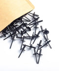 All Black Large Flange Blind Rivets Kit With Aluminum Body And Steel Mandrel 1/8 Inch Diameter Rivets, 100 Pieces, spilled from bag