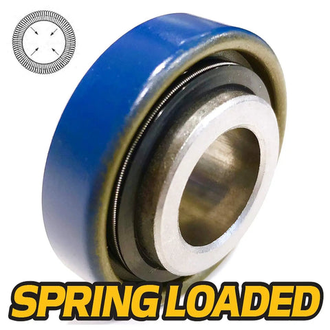 Close-up of a spring-loaded bearing from Heavy Duty Front Wheel Bearing And Seal Rebuild Kit For Husqvarna 539105525 Fits OEM Upgrade