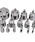 Jiawu 15 Piece Universal Hole Saw Kit With Emery Drill Bits For Cutting Ceramic Tiles Glass And Hard Surfaces Effortlessly Made Simple, set view