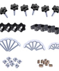 Quarter Inch T Track Bolts and Knobs Kit Pro Grade for Woodworking Jigs and Fixtures full component set display