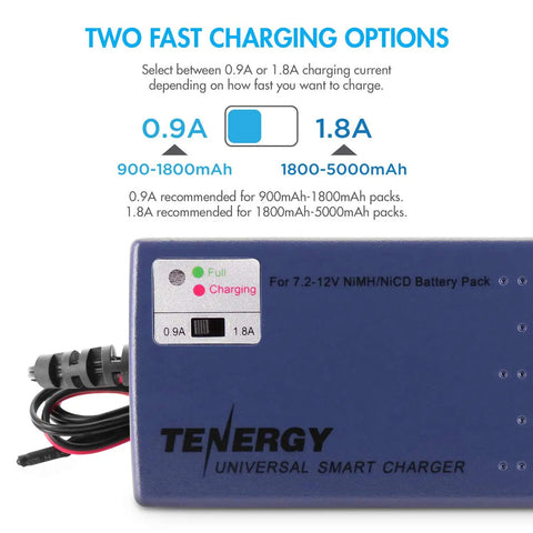 Smart Battery Charger for NiMH NiCd RC Batteries 7.2V to 12V 6S to 10S Fast 0.9A or 1.8A Charge close-up view