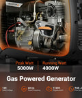 Close-up of the internal components of a powerful 5000W inverter generator for home backup and outdoor adventures, gas powered.