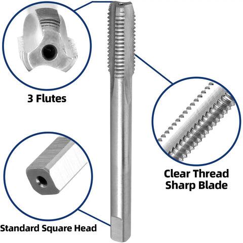 Left Hand M10 Tap And Die Set 10mm Cutting Diameter One Point Twenty Five Pitch High Speed Steel 6542 M2 metal threads detail