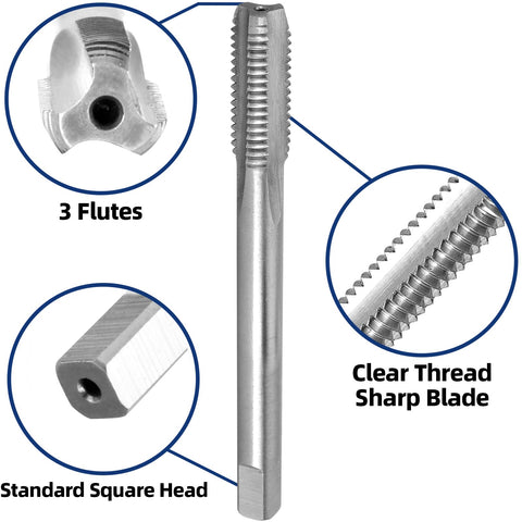 Left Hand M8 1.25 Tap And Die Set For Metric Threads 8mm Cutting Diameter Pro Grade High Speed Steel Tap with fluted design