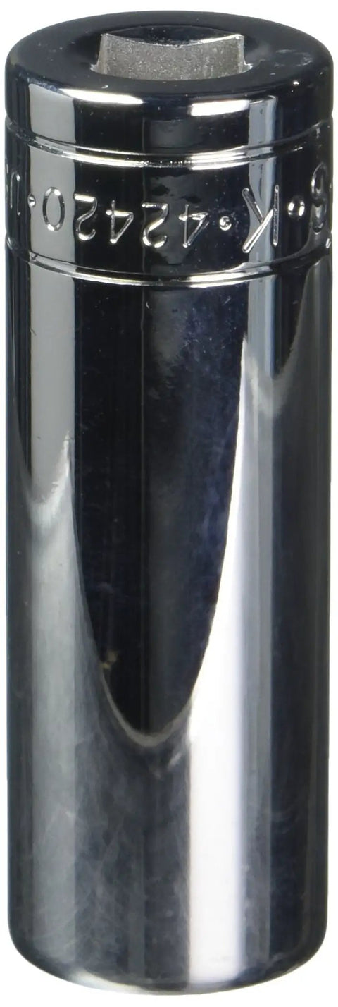 Beefy Deep Six Point Chrome Socket Three Eighths Inch Drive Five Eighths Inch Deep Well For Rugged Jobs, cold forged high alloy steel