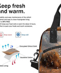 Desert Landscape Insulated Lunch Bag for Women and Men with thermal layers and adjustable strap detail.