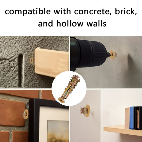 20 Pack Heavy Duty Cinder Block Anchors With Screws For Concrete Block Brick And Hollow Walls Ideal For Hanging Shelves Fixtures