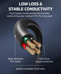 Cross-section of Heavy Duty 50 Amp RV Extension Cord 10 Feet NEMA 14 50P To 14 50R Copper Wire showing pure copper conductor and PVC jacket