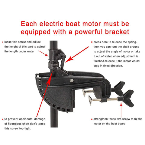 Beefy Built Electric Trolling Motor Bracket And Hinge Assembly For Outboard Stent With Nylon Body And Stainless Steel Hardware Fits Transom Up To Three Inches Thick And Six Inches Wide For Shaft Size One And One Eighth Inches