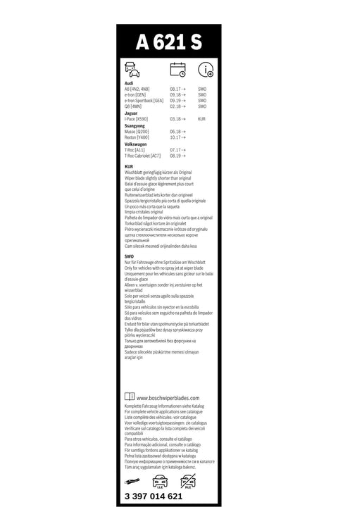 Instruction leaflet for AeroTwin OE Replacement Wiper Blades Set Of 2 For 26 Inch And 20 Inch Rain Ready Streak Free Performance.