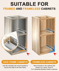 18 Inch Soft Close Undermount Drawer Slides 2 Pairs With Concealed Rear And Bottom Mount Rails for face frame and frameless cabinets