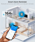 Indoor Hygrometer And Thermometer With Bluetooth App Control, Real Time Temperature And Humidity Readouts, Remote Monitoring And Graphs, Easy Setup, Totally Great For Home, Greenhouse, And Office on wall display with phone app