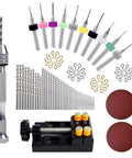 112 Piece Precision Pin Vise Hand Drill Kit With 3 Jaw Manual Drill Aluminum Alloy Non Slip Grip For Fine Detail Work with bits and vise