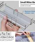 Ultra Handy 5.3 Inch Aluminum Miter Box With Precise 3 Angle Cutting Guide for 45 90 135 Degree Miter Cuts On Wood