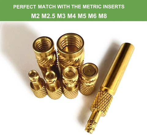 Heat Set Insert Tip Set for Soldering Irons M2 to M8 No Fuss Quick Change Heads