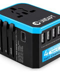 All In One Global Travel Adapter For Europe UK Australia And US With 1 AC Outlet 1 USB-C Port And 4 USB-A Ports design