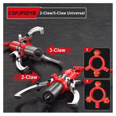 Heavy Duty Hydraulic Gear Puller Bearing Remover For Wheels Axles Parts Dead Nuts Precision Like A Tank shown with 2 and 3-claw options.