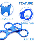 Blue Aluminum Alloy Fork Cap Wrench Set Two Pack Pro Grade For Bike Suspension Cap Removal And Installation