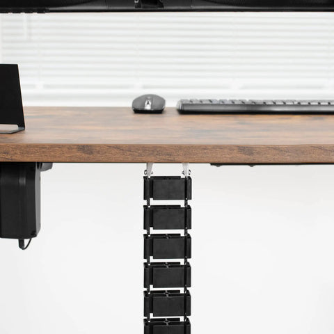 Cable Management Kit With Adjustable Quad Entry Cord Organizer For Home Office Black Keeps Cords Tidy under desk view