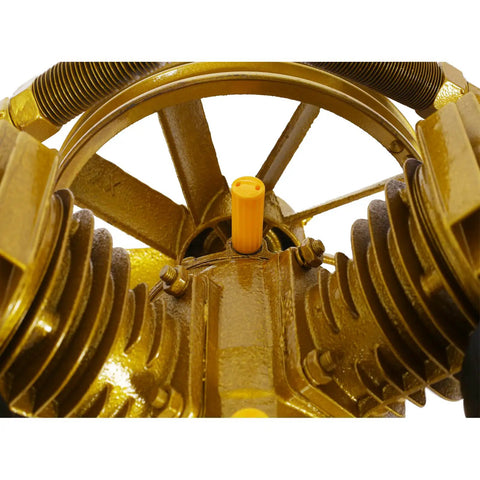 Heavy Duty 5.5HP V-Type Air Compressor Pump Head, Dual Cylinder 2 Piston Design, Premium Cast Iron Construction, Delivers Massive 21CFM At 115 PSI For Professional Workshops And High Demand Pneumatic Tools