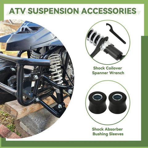 Beefy Front Shock Absorber Kit For 125Cc And 110Cc Tao Tao Coolster ATV Quad with coilover spanner wrench and bushings