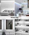 32.8 Foot Dimmable LED Strip Light With 600 High Brightness 2835 LEDs Daylight White 6000K installed in modern home settings