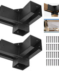 Heavy Duty 4x4 Pergola Bracket Kit Built To Last With Waterproof Coating Corner Brackets For Wood Posts DIY Post Base Hardware For Patio Pergolas Gazebos And Log Cabins 2-Pack 3-Way with screws and installation examples