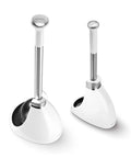 Must Have Toilet Plunger And Toilet Brush Set With Holder Magnetic Drip Free Covers Crescent Brush Head Modern Plunger Flange Hidden