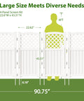 Outdoor Privacy Fence Kit With Four Lattice Panels For Yard And Patio Off White Resin Screen For Trash Bins And AC Units Durable