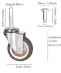 Stem Caster Wheels With 5/16 Inch By 1-1/2 Inch Stem Sockets TPR Swivel Casters for carts, furniture, 2-inch specification view