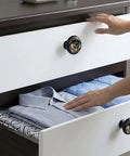 4 Pack Ornate Evil Eye Cabinet Knobs Round Acrylic Drawer Pulls For Home Dresser Kitchen Wardrobe Cupboard Doors in use