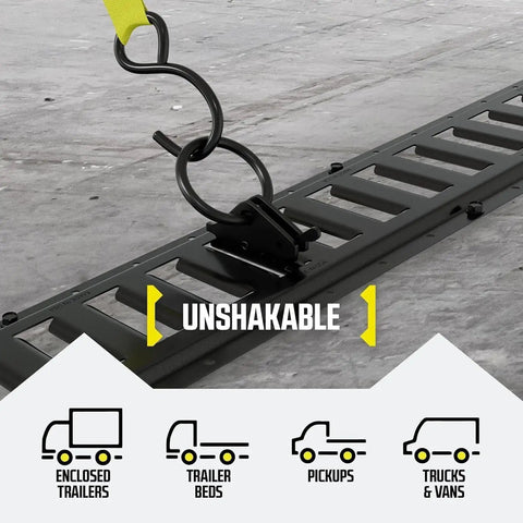 Heavy Duty E Track Tie Down Kit With Four 2x16 Ratchet Straps Eight Tie Offs Six O Rings And One E Track Cargo Bag install guide