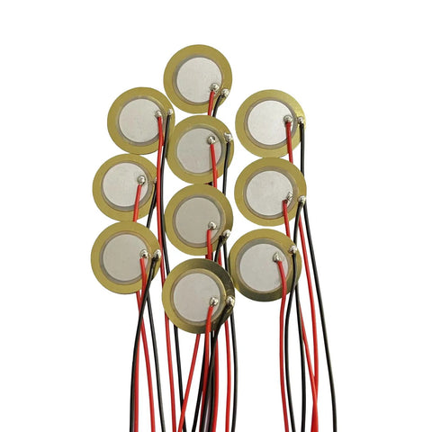 10 Pack 41mm Piezo Disc Transducers With 3.94 Inch Wires For Acoustic Instruments Contact Mic Drum Trigger Sound Sensor DIY