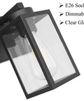 Close-up of Black Vanity Light For Bathroom Industrial Farmhouse Wall Mount Fixture With Dimmable E26 Socket, clear glass, no bulb.