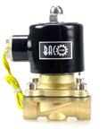 Front view of Brass Heavy Duty Electric Solenoid Valve Three Eighths Inch NPT 110V AC Normally Closed High Reliability For Water Irrigation