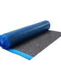 Heavy Duty Floor Underlayment Roll 3 Mm Thick Laminate Flooring Padding With Vapor Barrier on display, showing rolled black padding.