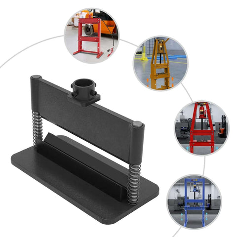 12 Inch Press Brake Attachment Kit for 12 To 20 Ton Hydraulic Shop Presses, shown with multiple presses, ideal for metal bending tasks.