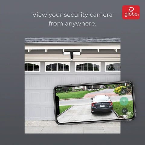 Smart WiFi Security Light With Camera, 24W LED, 1600 Lumens, Motion Sensor, view garage driveway on app, no hub needed.