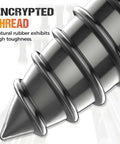 Close-up of metal screw-in plug from Tire Repair Rubber Nail Kit with Two Sizes Screw In Plugs For Tubeless Tires Quick Emergency Patch.