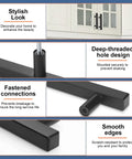 Matte Black Square Cabinet Handles Set Of 30 5 Inch Length Drawer Pulls showing features like deep-threaded design and smooth edges.