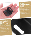 One Hundred Piece Heavy Duty Plastic Corner Protectors L Shaped Edge Guards, small black corner protector in hand for cardboard boxes.