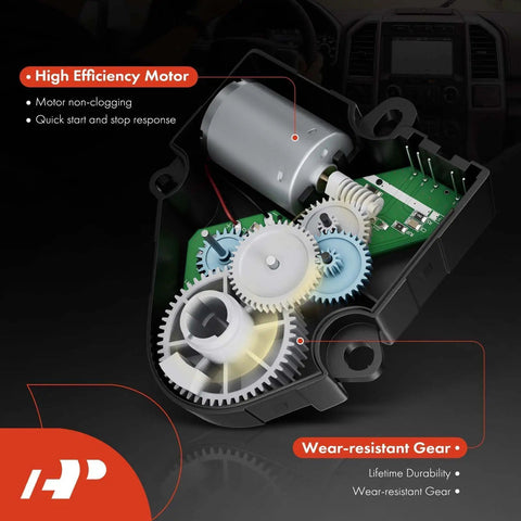 Cross-section view of an HVAC Blend Door Actuator For Chevy GMC Buick Cadillac Hummer Isuzu Olds Pontiac 1994-2014 with gears and motor