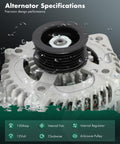 Premium 130 Amp Alternator For Honda Accord 2004 2007 V6 3.0L CW 6 Groove Pulley Replacement Plug And Play High Output