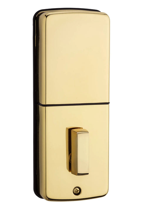 Back view of Keyless Entry Deadbolt With 6 Button Backlit Keypad And Auto Locking, Polished Brass Finish, Electronic Door Lock For Home Security