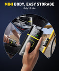 Go To Portable Tire Inflator Air Compressor With Gauge 150 Psi Fast Inflation In Under 1 Minute 5200mAh Power Pack shown in use
