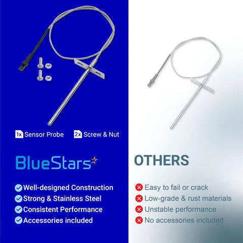 Comparison of Upgraded RTD Temperature Probe Sensor For Pit Boss Pellet Grills And Smokers, strong stainless steel probe and screws