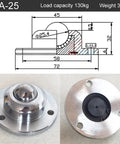 Heavy Duty Precision Universal Ball Bearing Casters And Smooth Rolling Nylon Stem Wheels For Any Furniture Or Gear Setup And Round Flange Three Bolt Mount And Rock Solid Industrial Replacement Single Pack, showing diagram and close-up view.