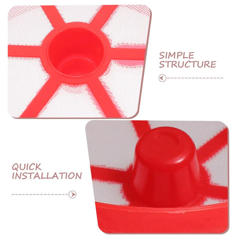Close-up of red Backpack Sprayer Barrel Mouth Filter Strainer 142mm Outer Diameter Replacement showing structure and install
